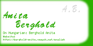 anita berghold business card